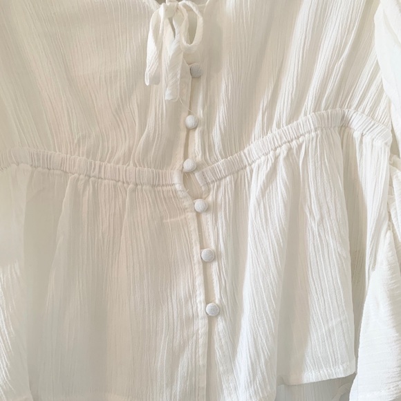 Lulus Ruffles White Button-Up Top - Picture 5 of 9